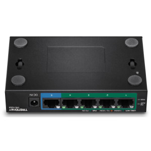 TRENDnet TPE-TG52 5-Port Unmanaged Gigabit Ethernet PoE+ Switch, 32W PoE budget